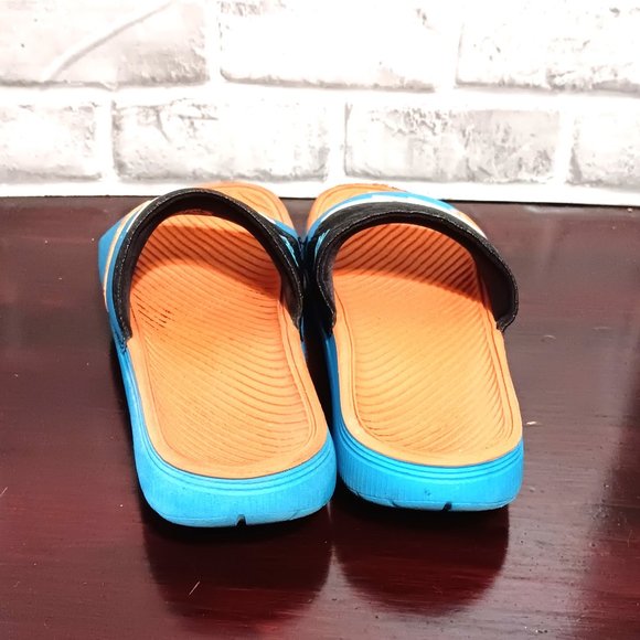Nike KD slip on sandals  Kevin Durant Size 8 Orange Black Blue Colorblock slides - Picture 6 of 10